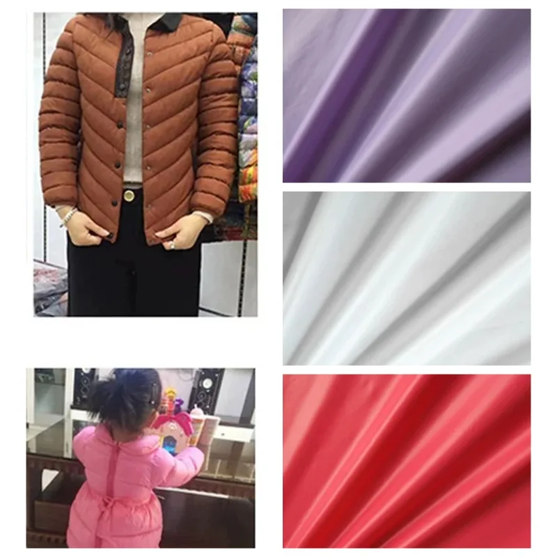 Thin 420T Waterproof Down Jacket Fabric By The Meter for Clothing Jacket Pants Vest Quilt DIY Sewing Plain Cloth Soft Red Black