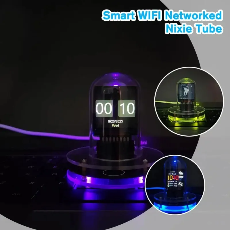 Nowa inteligentne WIFI sieciowa Nixie Tube automatycznie aktualizuje dekoracje cyfrowy pulpit Boże Narodzenie urodziny dają przyjacielowi prezenty