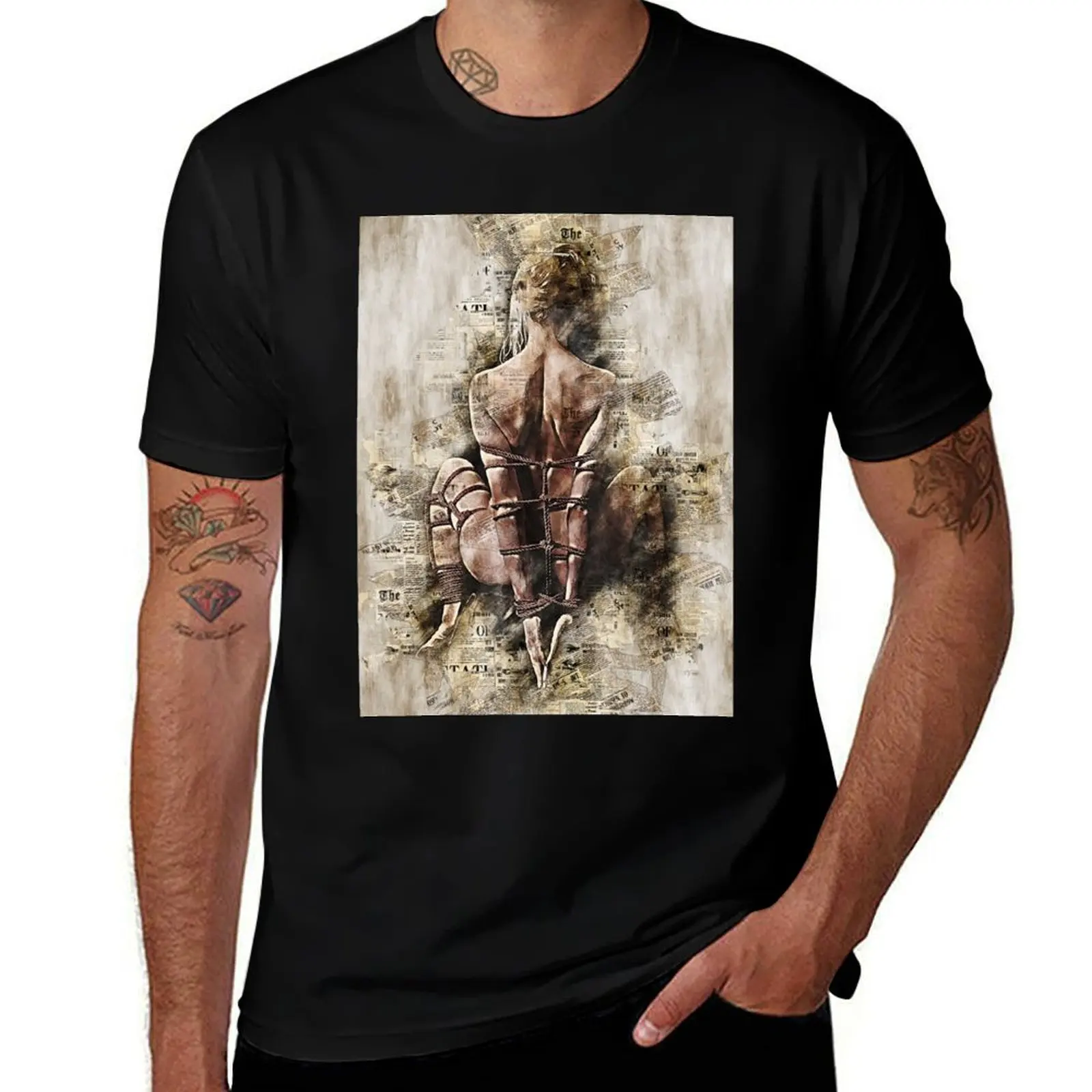 

Shibari wall art #1 T-Shirt Streetwear Print Tee Shirt