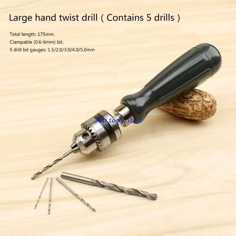 X37E 1.5 2.0 5.0mm Bits Manual Drilling Tool Multifunction Hand Twist Drill