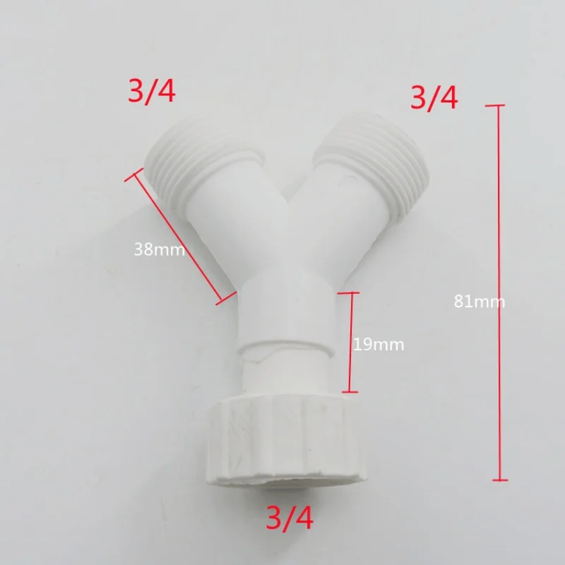 1pc Washing Machine Y Splitter Joiner Tee Plastic Connector Adapter Double Inlet Junction Split Kitchen Replacement Parts