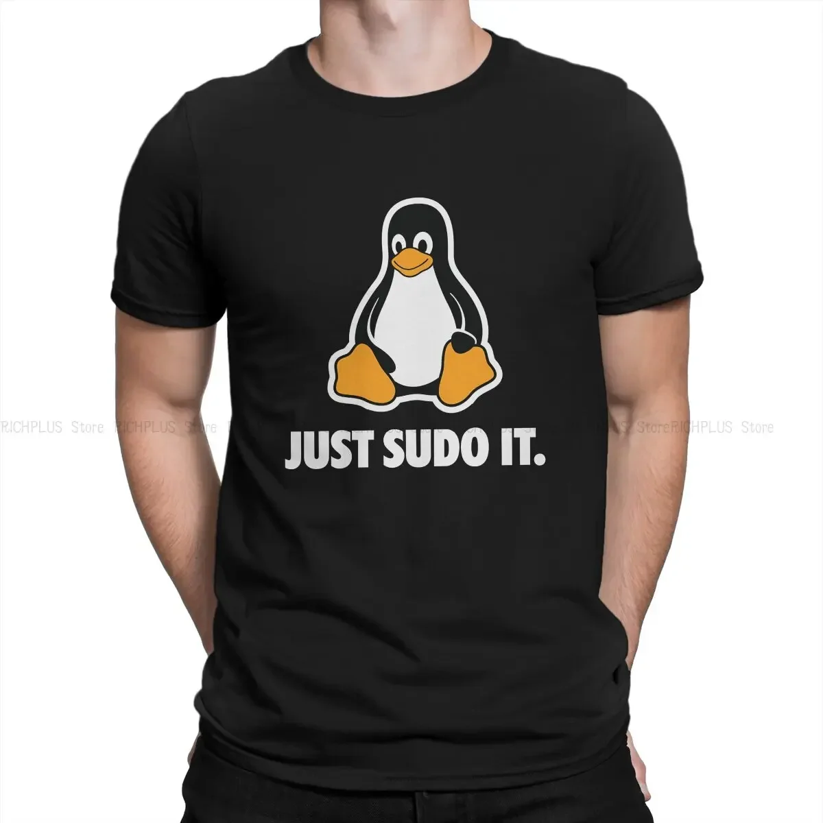 Linux Operating System TShirt Just Sudo It Basic Polyester T Shirt Oversized Men Clothes Ofertas Trendy