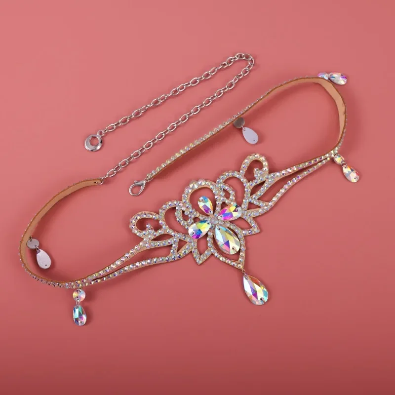 Customized Belly Dance Belt Waist Chain Oriental Dance Türkiye Belt Color Diamond Chain Accessories Female Rhinestone Waist