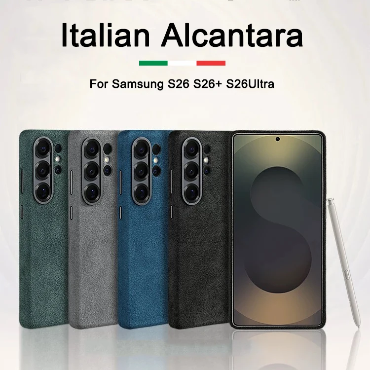 

Genuine Italy Alcantara Leather Magnetic Case for Samsung S26 Ultra S26+ Plus with Magsafe Super Car Luxury Phone Back Cover