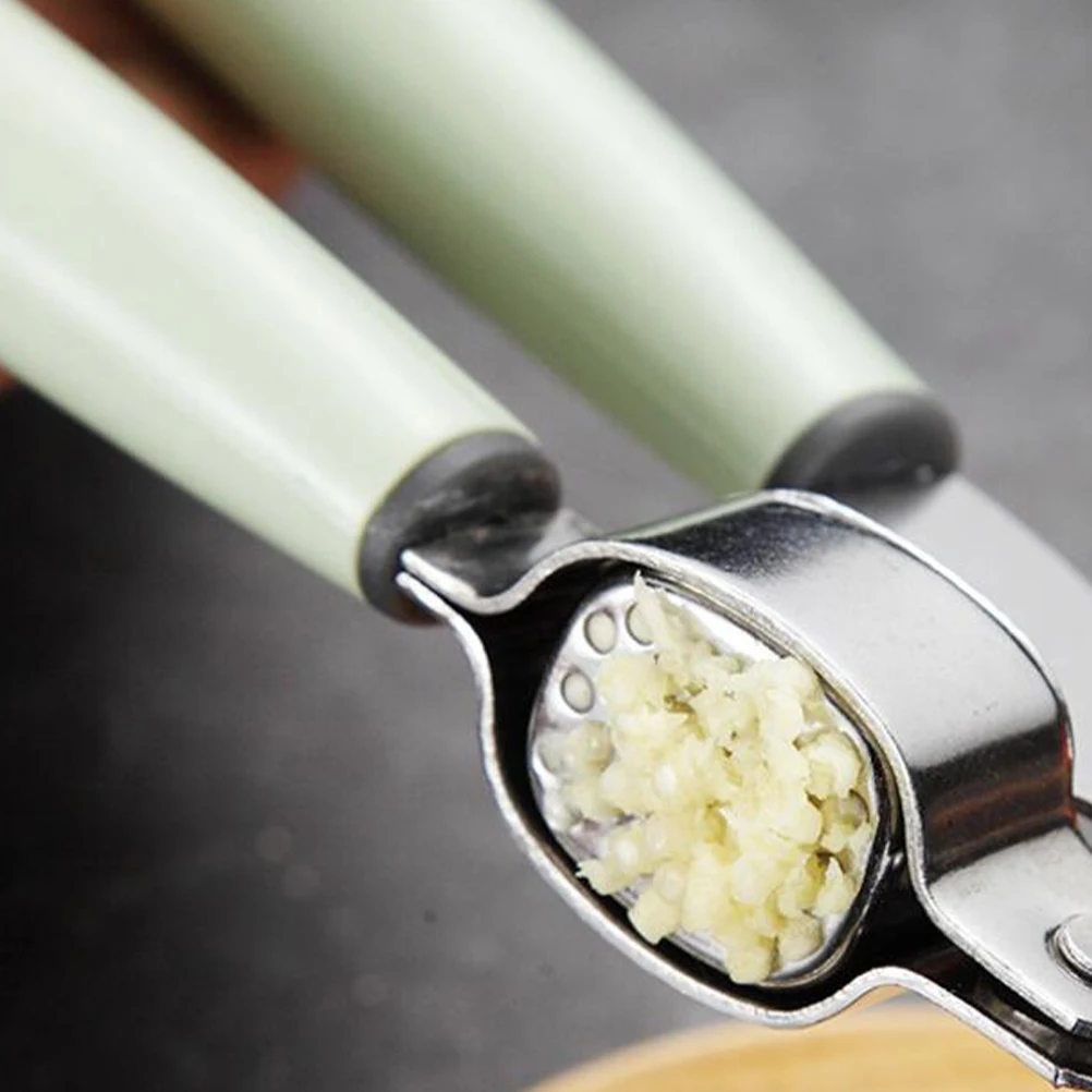 

Stainless Steel Presser Ergonomic Manual Garlic Crusher Delicate Holes Easy Clean Kitchen Tool For Garlic Mincing