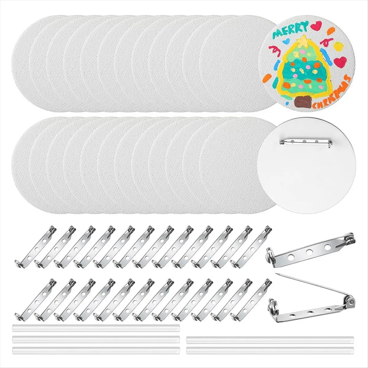 25pcs DIY Pin Buttons Painting Canvas Board Buttons canvases for painting Metal
