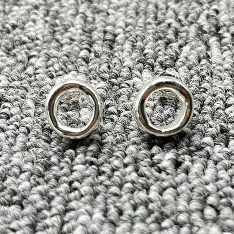 2026 Spain Mature Commuter Style Silver Hollow Ring Earrings Jewelry Accessories Neutral Gifts