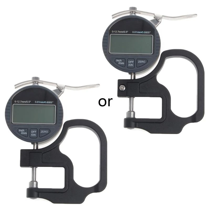 0-12,7 mm elektronische micrometer digitale diktemeter meter 0,01 mm dieptetester, 0,01 mm precisie diktemeter dieptetester