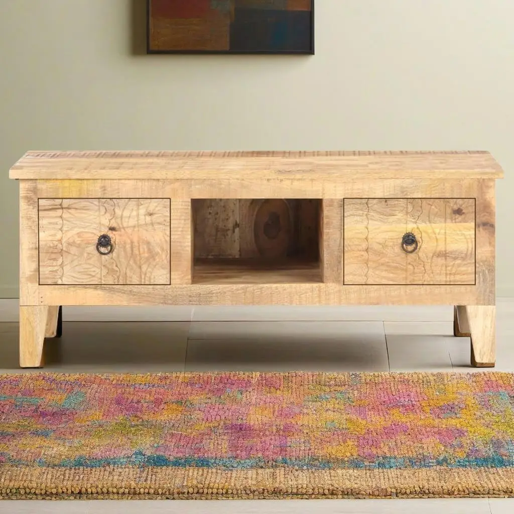 

39.4'' Rustic Wood Coffee Table - Sturdy & Stylish Furniture for Living Room