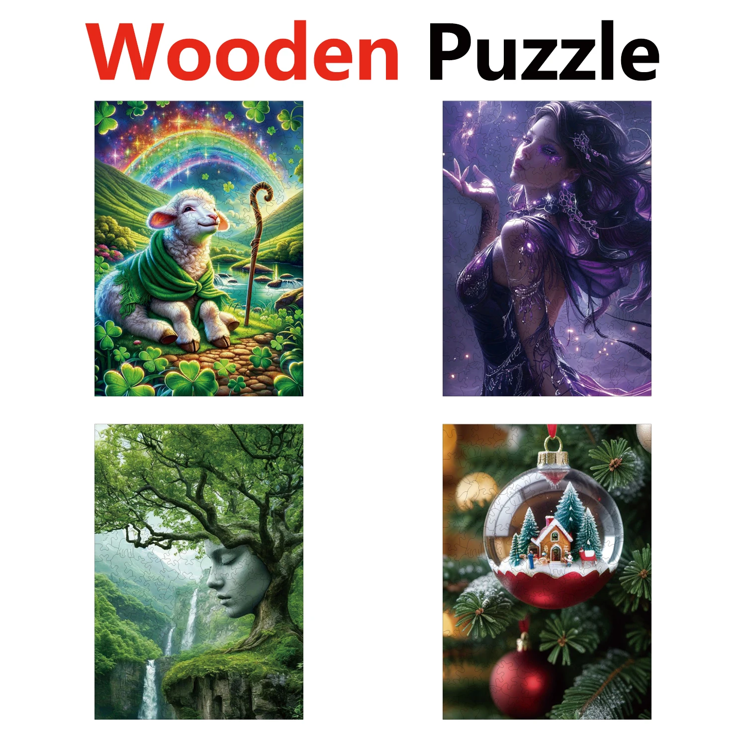 

Sheep Beauty Tree Crystal Ball Animal Puzzles High Quality Jigsaw Puzzle Wooden Puzzle Best Christmas Gift