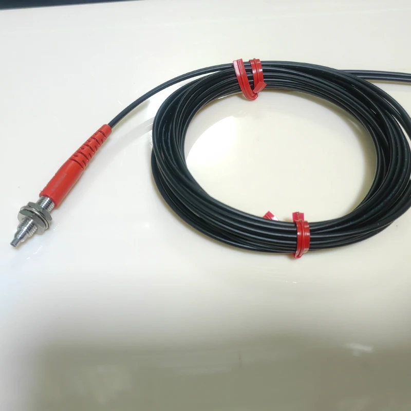 Optic Fiber Sensor M6 Thread 2-cores Diffuse Plastic Fiber 2M 5M cable Length 2.2mm Fiber Cable R=25mm FFR-620 FR-610