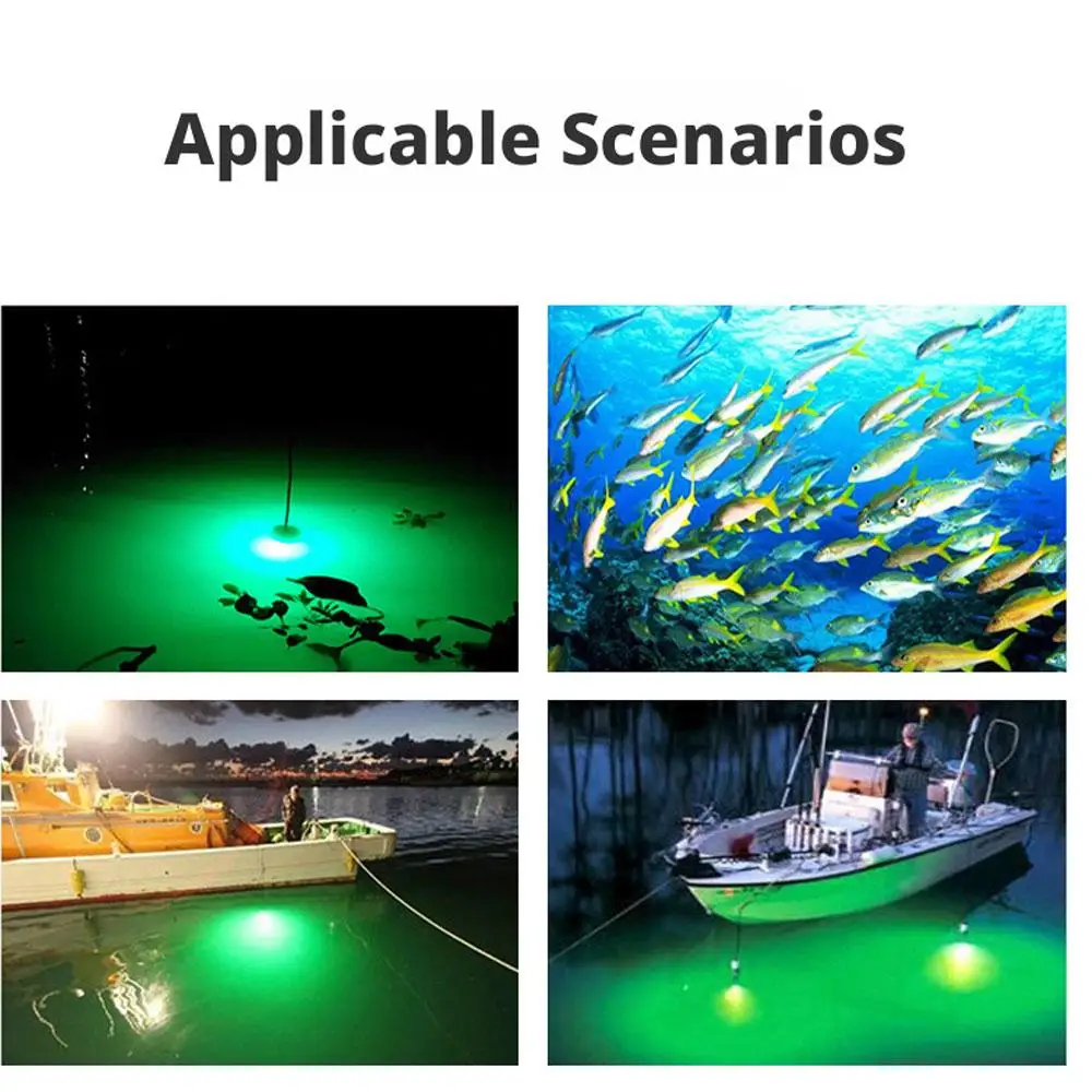 USB-betriebene grüne Angellichtlampe 5V 1A Unterwasser-LED IP68 Wasserdichte Nachtfischlampe für Tintenfisch, Tachiuo, Makrele, Boot, Schiff – Detail 7