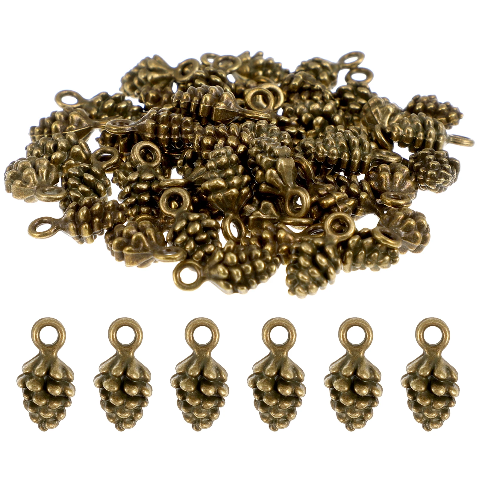 

50 Pcs Pine Cone Pendant Christmas Jewelry Charms Mini Cones Craft Pendants Making Xmas Ornaments
