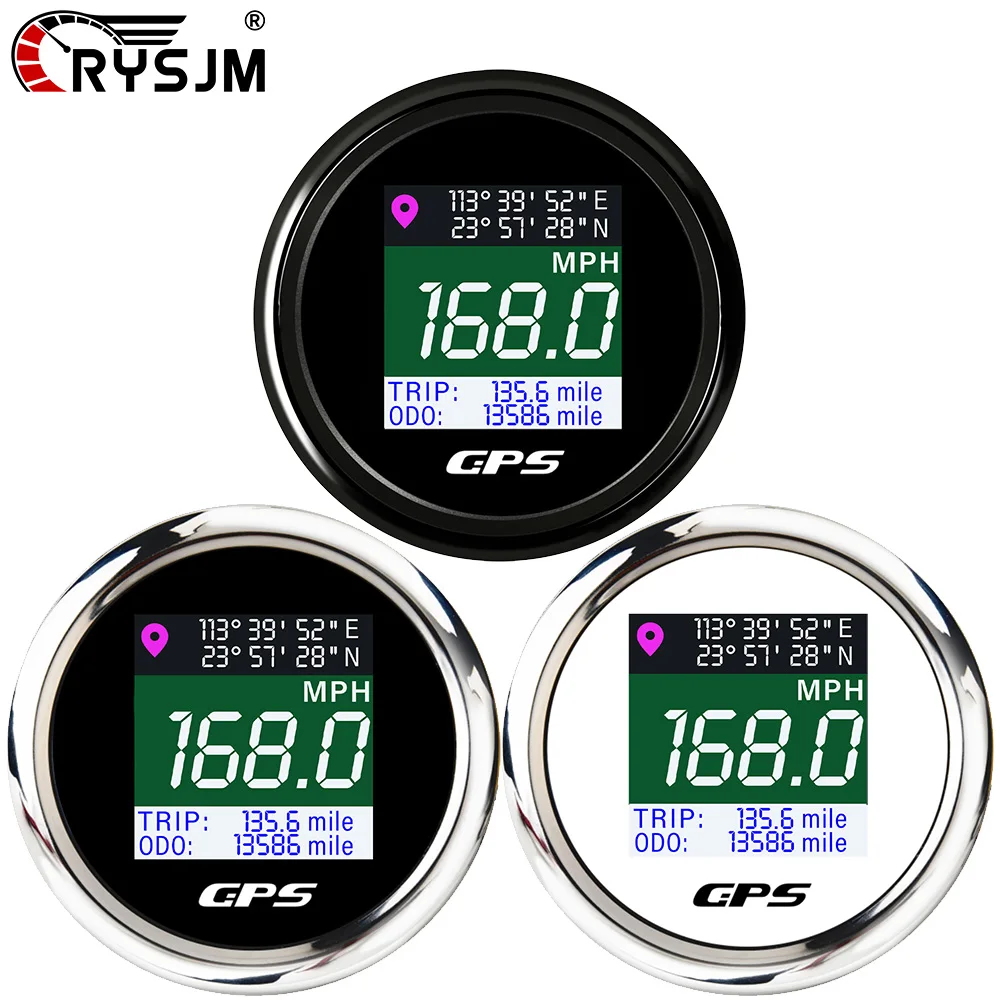 

52mm TFT GPS Speedometer Digital Screen Speed Waterproof Odometer Adjust MPH Knot KMH Accessories For Boat Car Yacht 12V24V