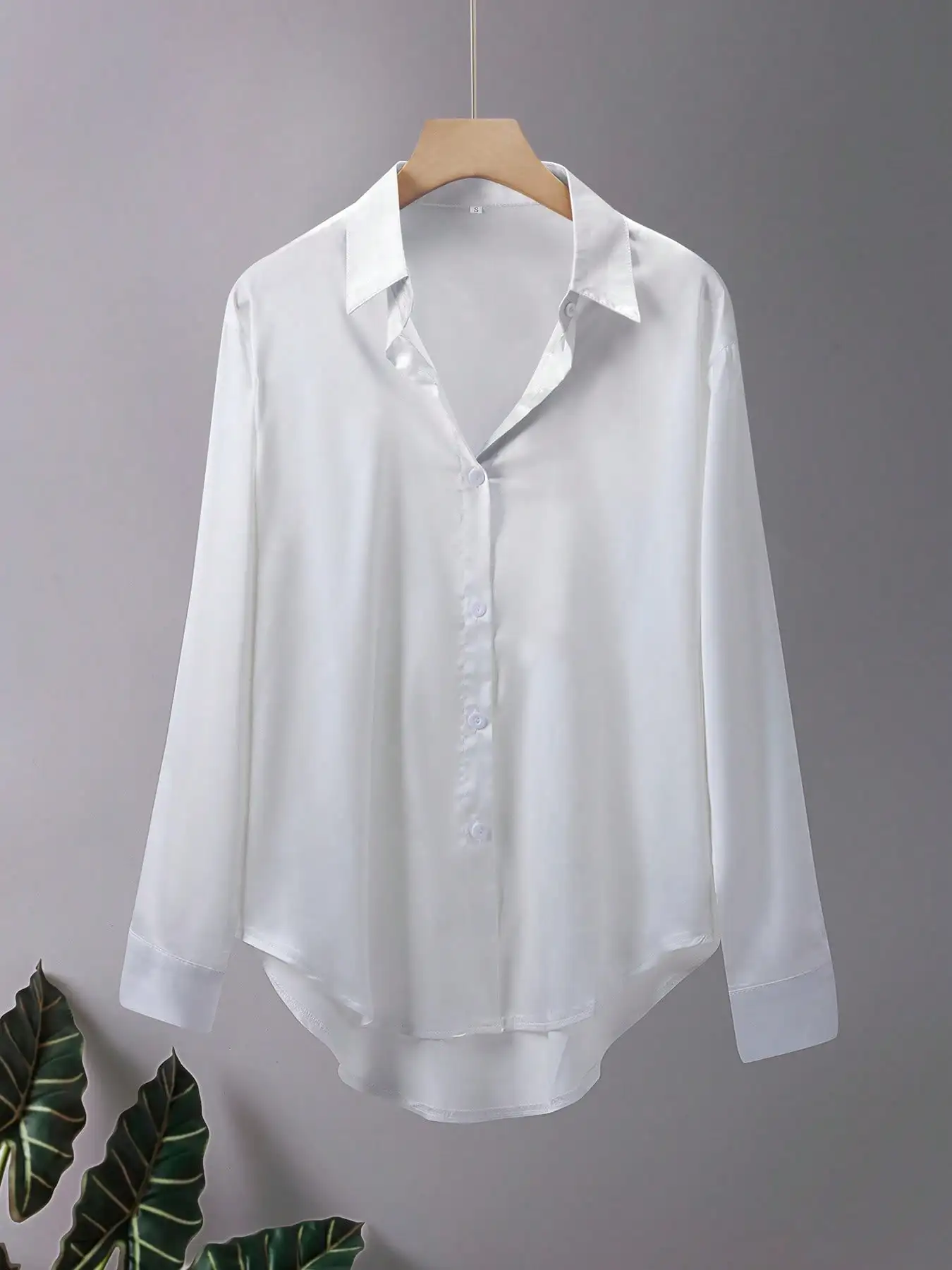 

Elegant Silk Blouse Women - Office Lady Long Sleeve Button Up Shirt | Autumn Winter Acetate Blouse | Casual Chic Work Tops 2025