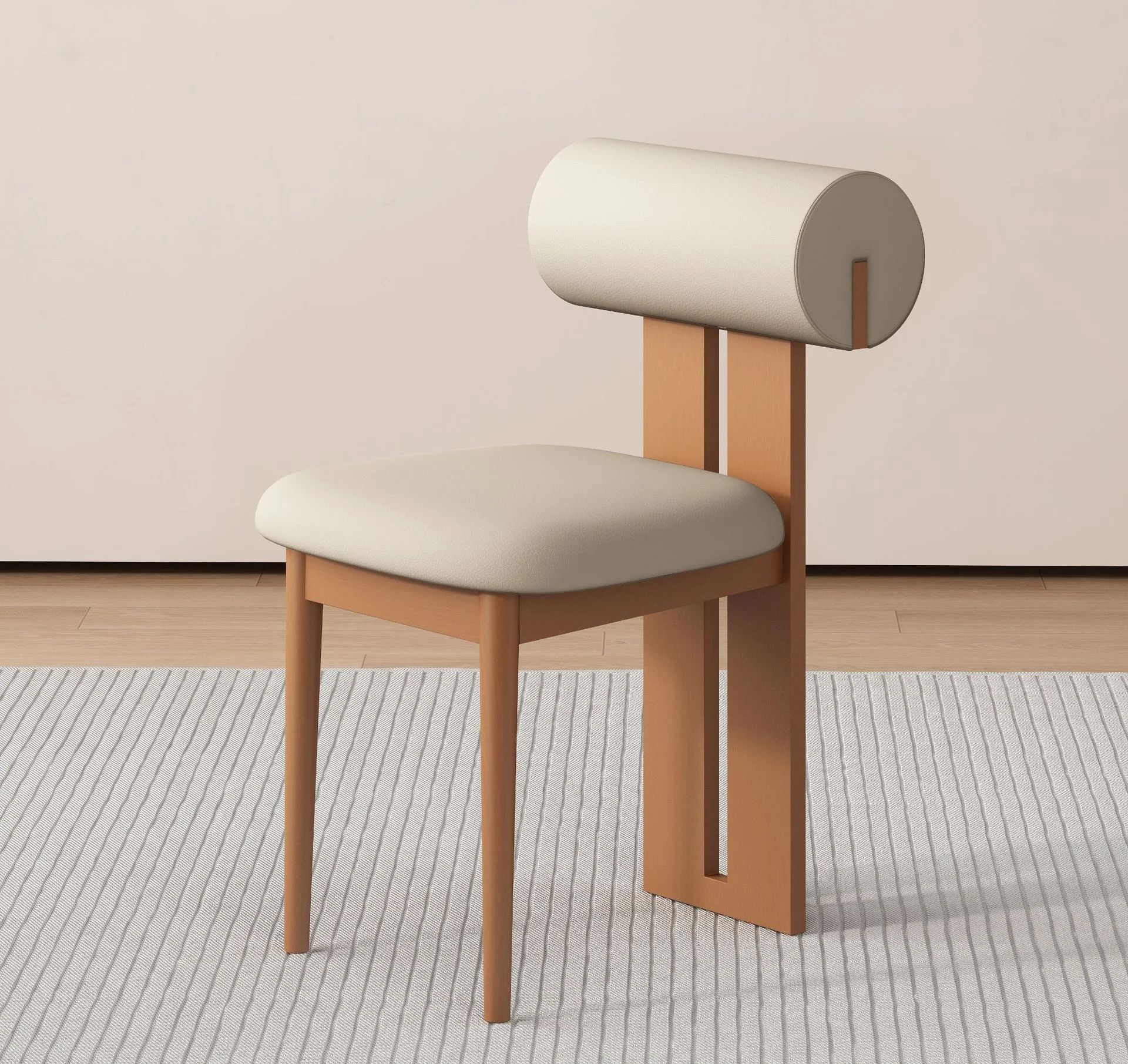 

Backrest Japanese Style Fabric Chair Solid Wood Dining Chair Kitchen Family Living Room Leisure Cafe Bedroom