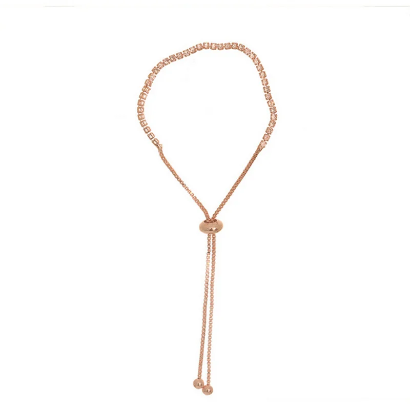 2026 New Rhinestone Charm Bracelets Shiny Luxury Zircon Adjustable Bracelet For Women Fashion Jewelry Accessories Party Gifts