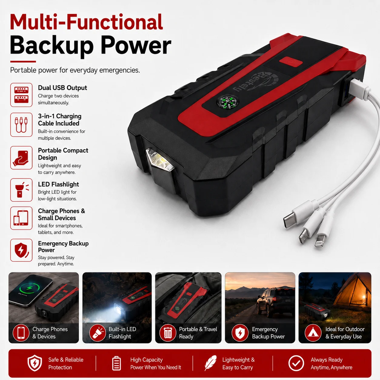 เครื่องจั๊มพ์สตาร์ทแบตเตอรี่รถ - Jump Starter 12V Diesel บทวิจารณ์และราคา