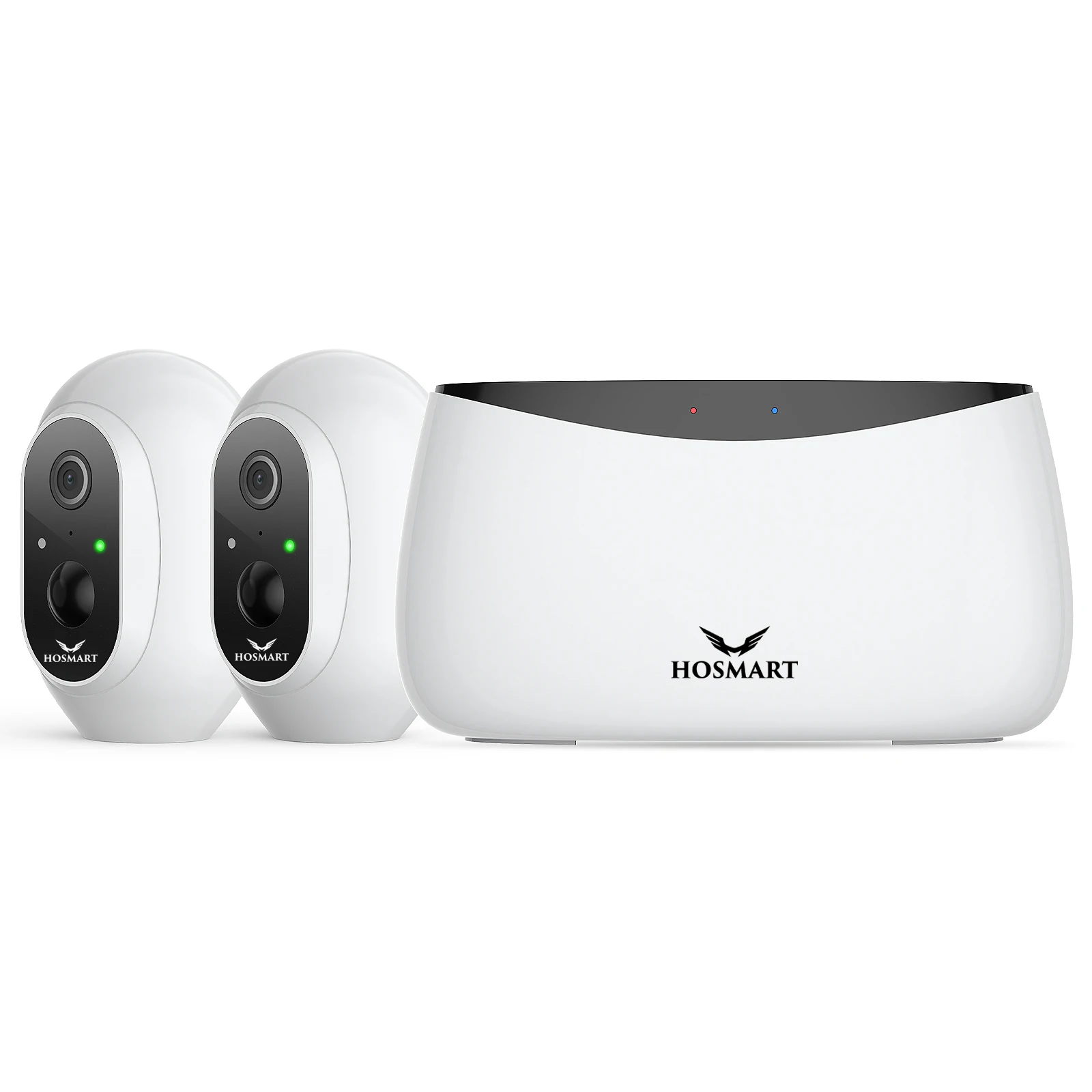 HOSMART 1080P Wireless Home Security Camera System with Siren, Indoor/Outdoor, Night Vision(2 Camera Kit)