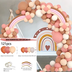 Boho Rainbow Blush Balloons Garland Arch Kit Peach Pastel Apricot Latex Balloons Wedding Birthday Party Baby Shower Decoration