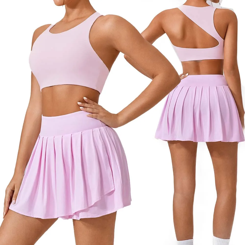 Damen-Sport-BHs, hohe Taille, Biker-Shorts, 2-teiliges Workout-Set, Übung, Fitnessstudio, Yoga-Outfit