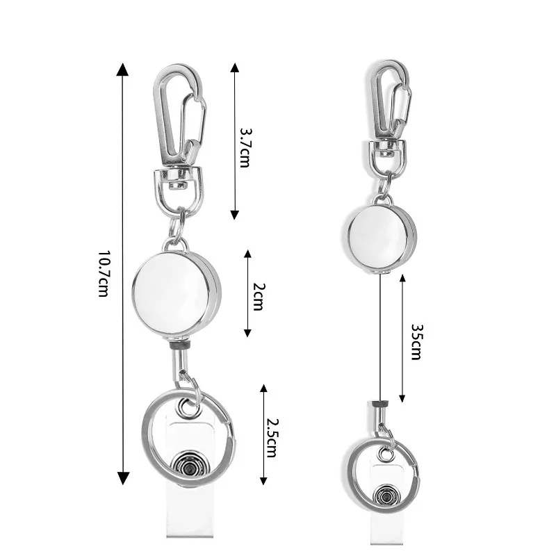 

Metal Keychain Badge Reel Rose Gold Silver Gold Telescopic Key Chain Easy To Pull Buckle Badge Reels Retractable for Card Holder