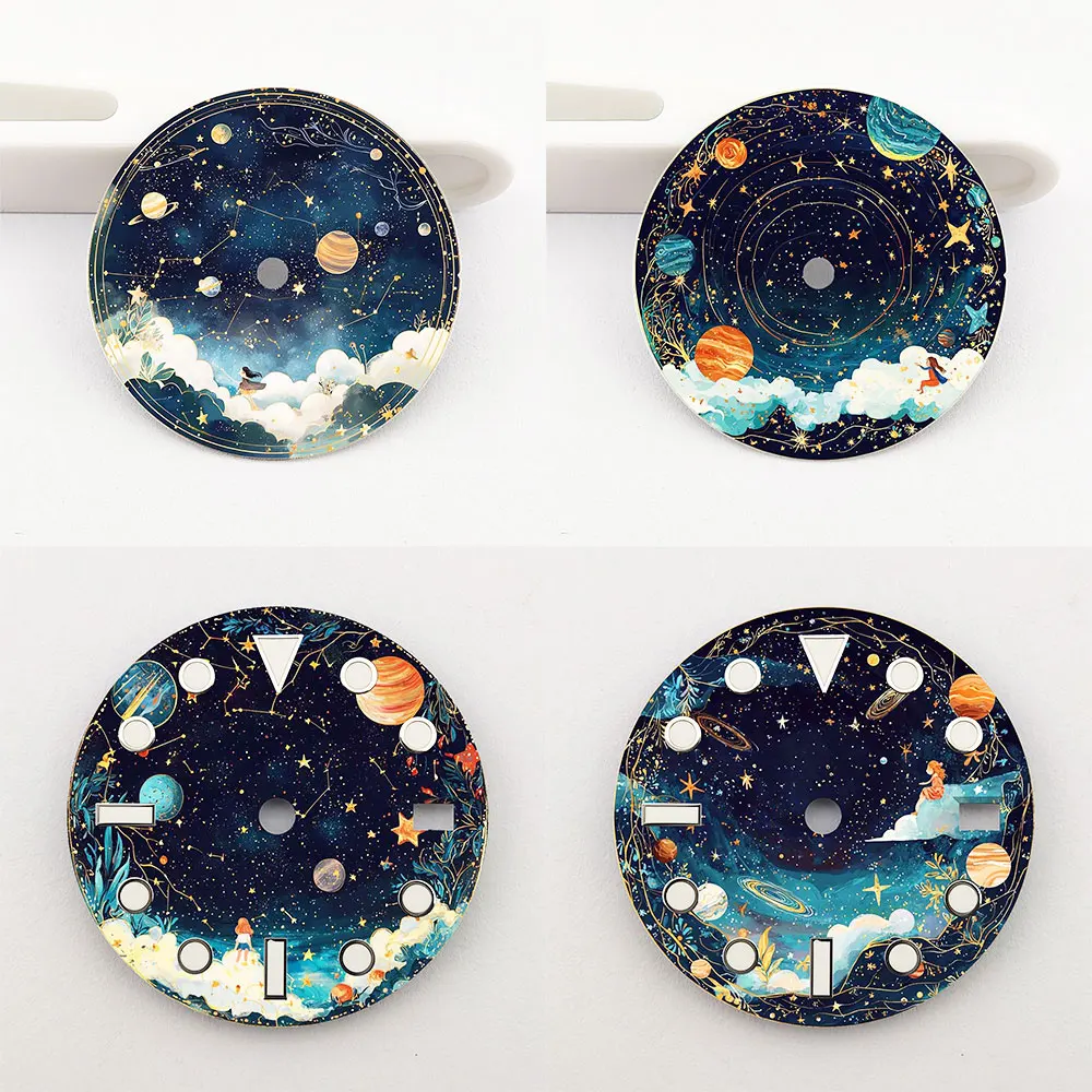 

28.5mm dial, starry sky dial, color-printed dial, customizable pattern, all watch components are suitable for NH35/36 movement