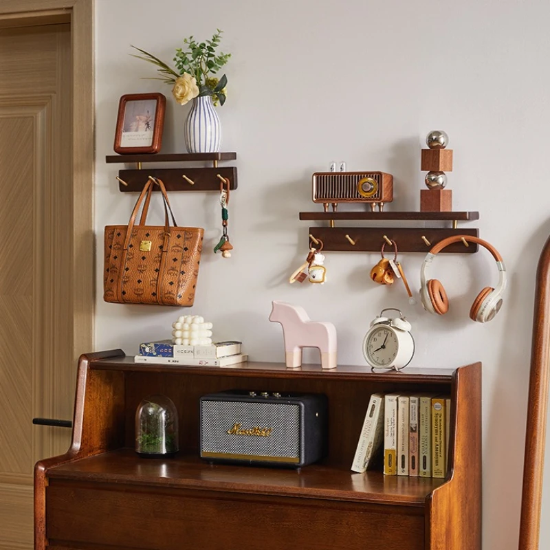 Wooden Storage Holders Wall Coat Racks Hook Hanger Wall Key Hanger Cup Storage Holders Entrance Hall Racks Kitchen Accessories