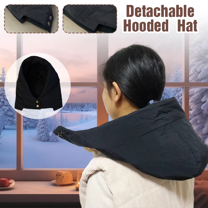 Winter Hooded Collars Fake Hat Sweater Hat Cotton Padded  Detachable Fake Collar Jacket Coat Decor Replacement Hooded Cap