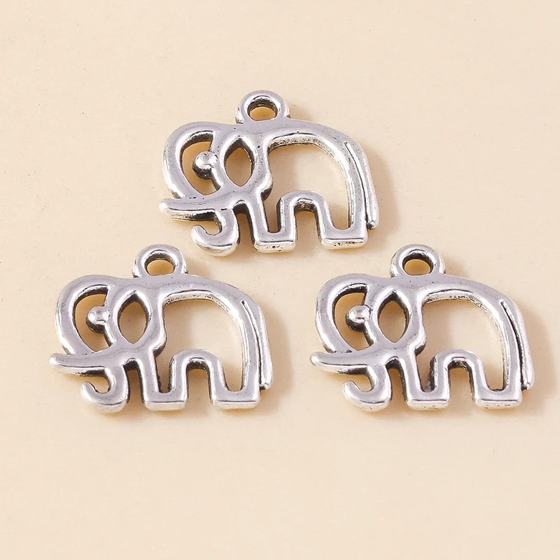 20 Stück 16x14mm 2 Farben Cartoon-Legierung Tier-Elefanten-Anhänger für Schmuckherstellung Halsketten Ohrringe Armbänder DIY Geschenke – Detail 4
