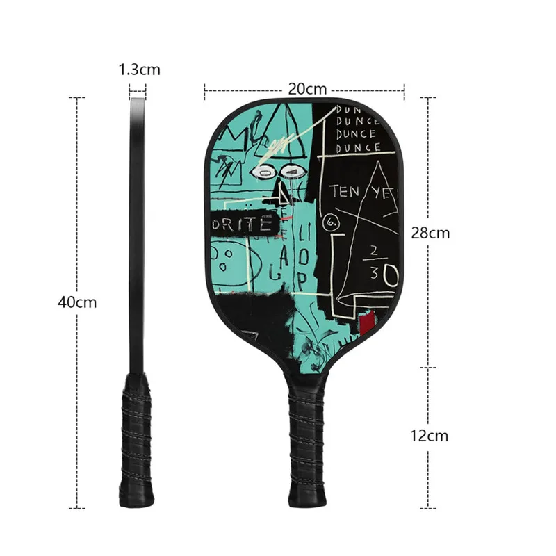 Raquetes engraçadas e na moda para iniciantes para pegar uma única pá Pickleball, uma raquete, 2 padrão de pano de fibra de carbono