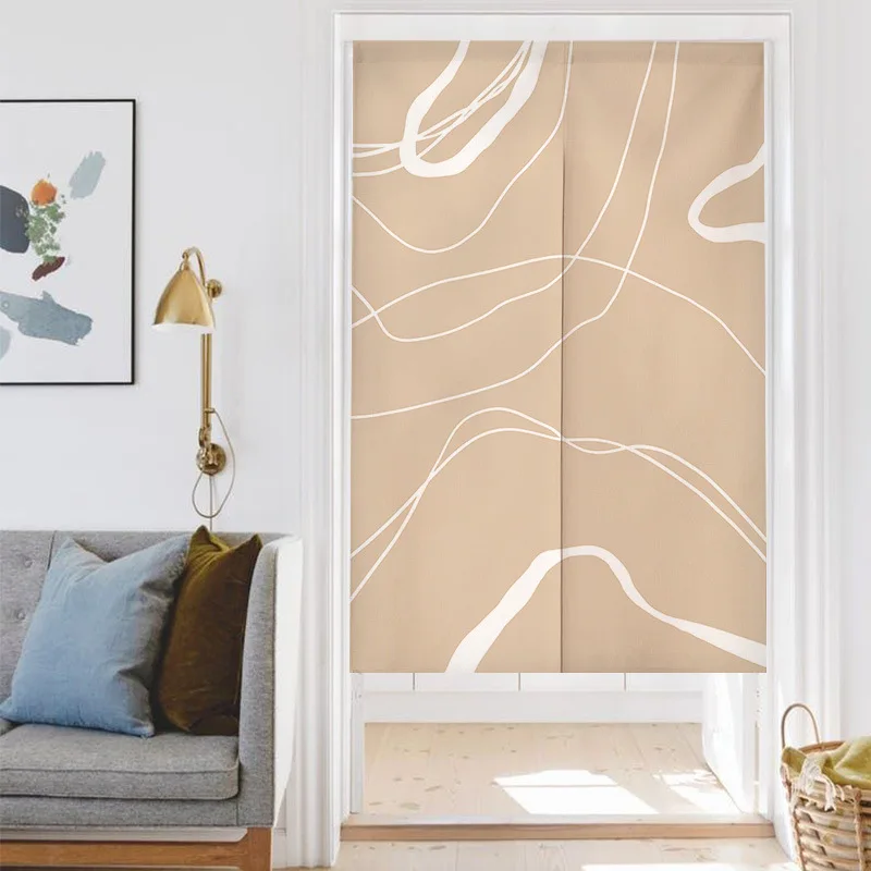 Morandi House changing room Curtain Privacy Partition Doorway Curtains Kitchen Entrance Noren Linen Hanging Half-curtain