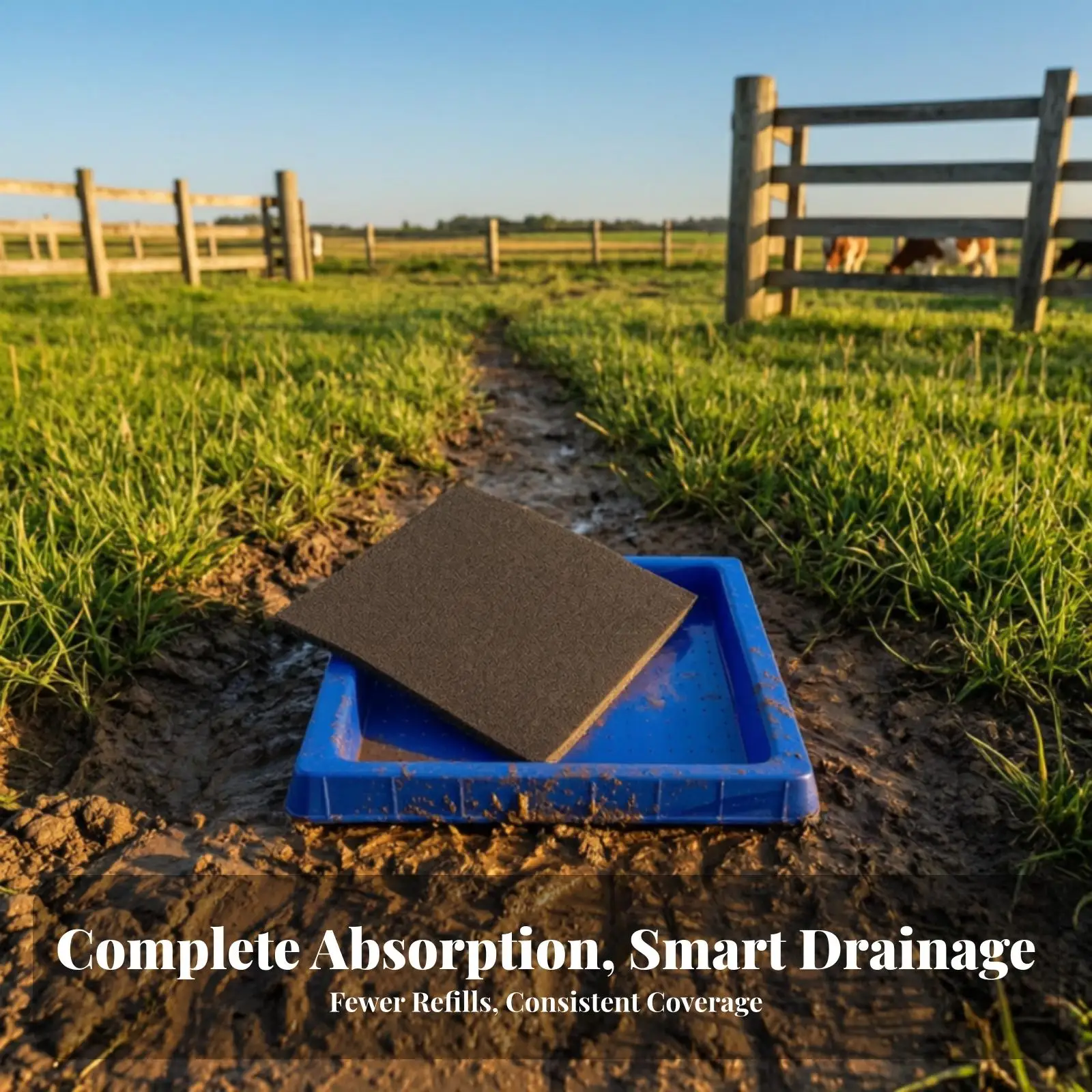 Deep Groove Disinfection Pool Footwear Basin with Sponge Insert for Veterinary Clinic Shoe Container