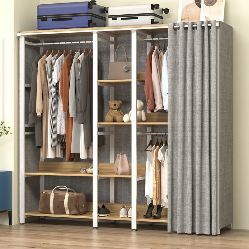 Wooden Mobile Wardrobes Cloth Clothing Rack Clothes Kids Storage Cabinets Organizer Modern Closets Abiertos Furniture Bedroom