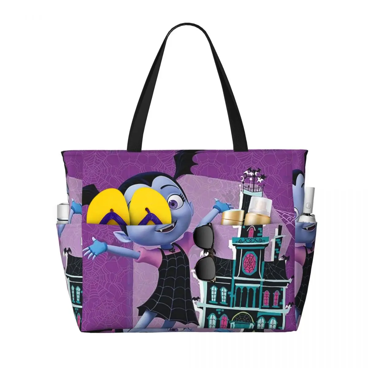 

Girls Vampirina Print Beach Tote Bag Sport Gym Yoga Duffle Large Tote Bag Women Travel Bag Fitness bag