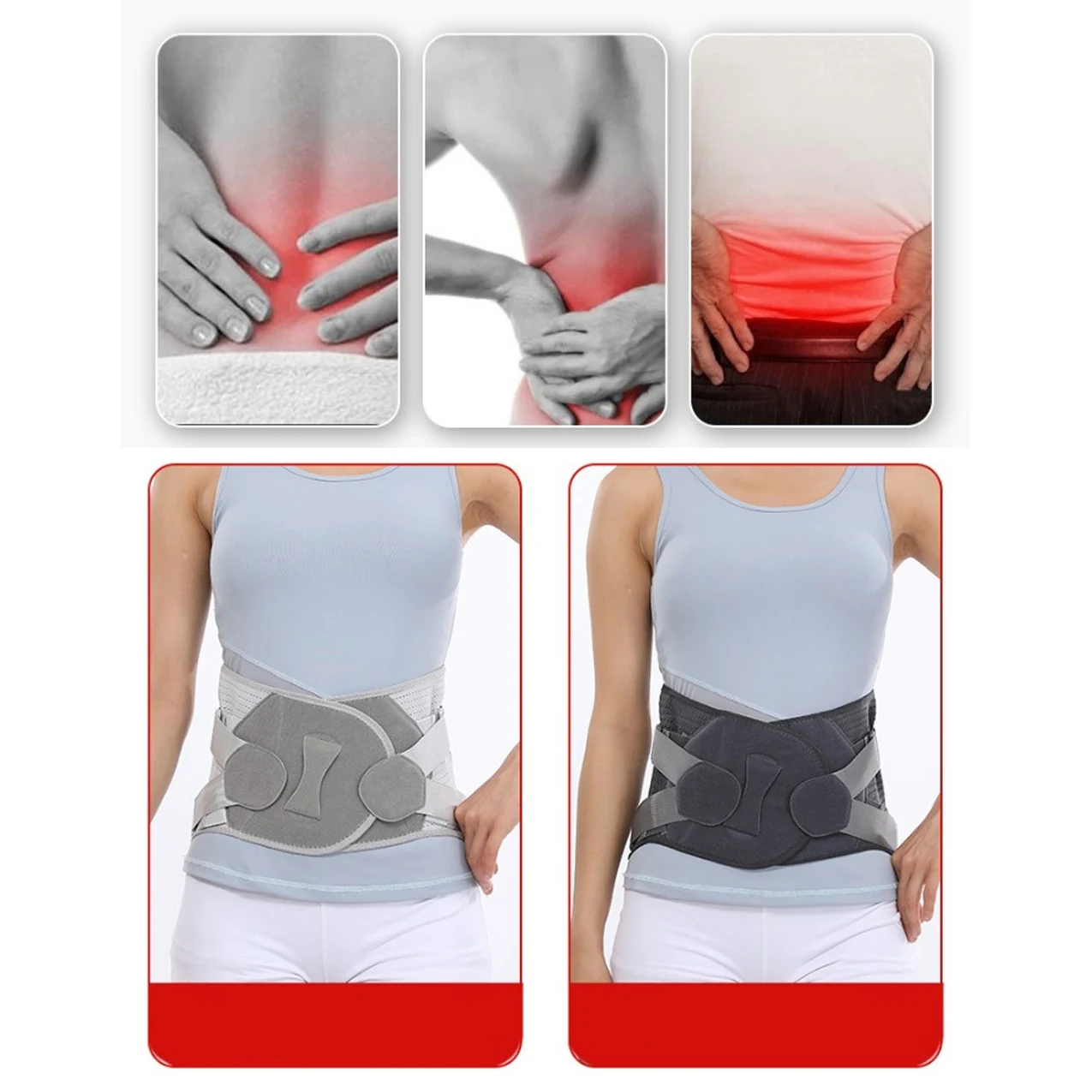 Adjustable Neoprene Alloy Bone Lumbar Support Belt Pain Relief Lower Back Brace Belt Waist Protection Orthopedic Disc Herniation