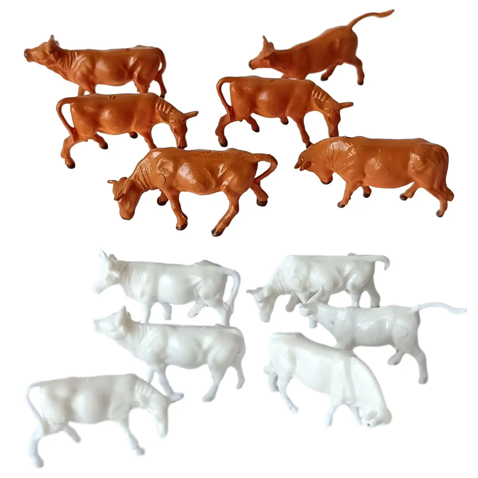 6x Buffalo Figurine Decorative for Indoor Outdoor Micro Landscape Corridor