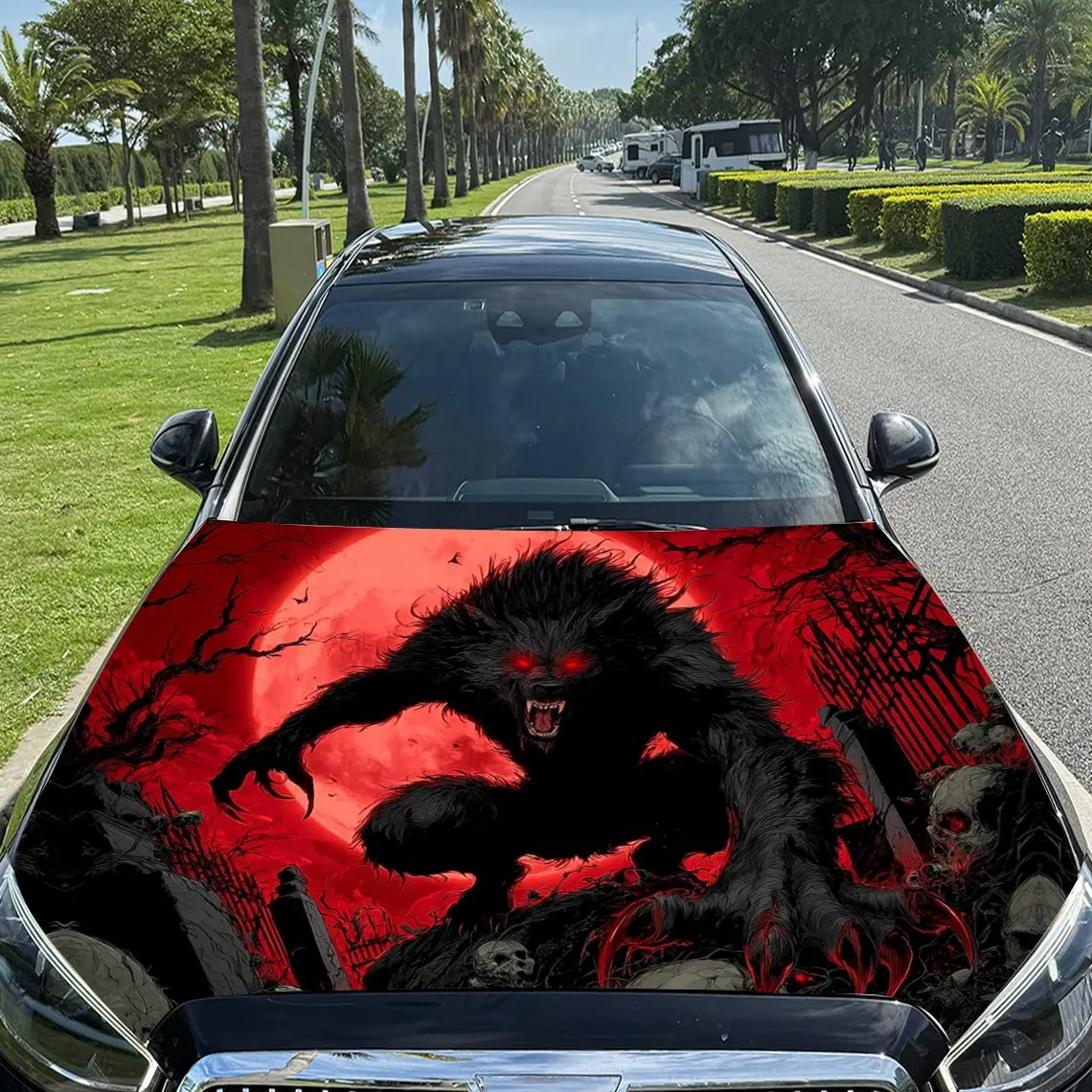 

Виниловая пленка Moonlit Mad Wolf для автомобиля, водонепроницаемая наклейка на капот автомобиля из материала ПВХ, самоклеящиеся устойчивые к царапинам наклейки для двигателя C