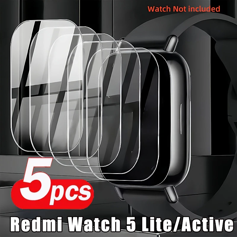 5Pcs Premium Tempered Glass For Xiaomi Redmi Watch 5 Lite Ac