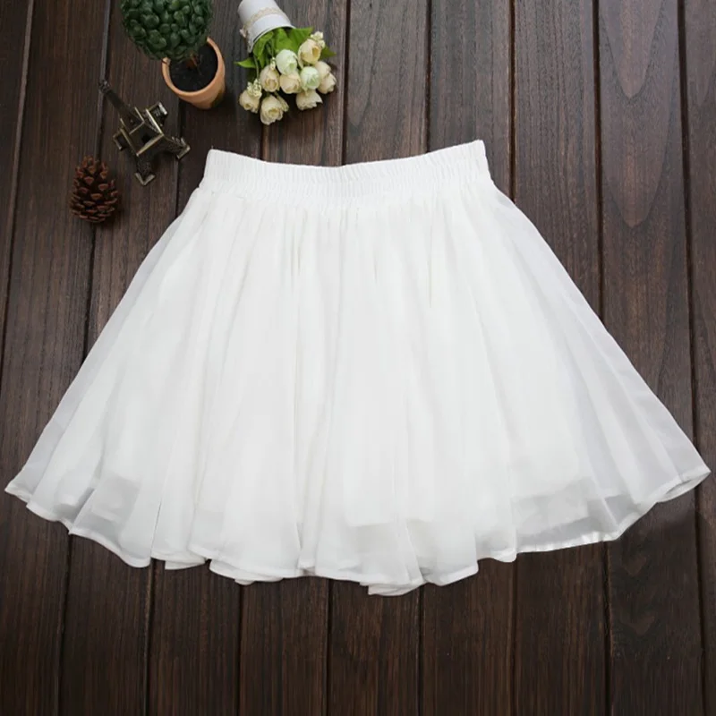 Student Dance Chiffon Female Summer High Waist Bottomed Short Anti Slip A-line Faldas Fashion Clothes for Women Skirts