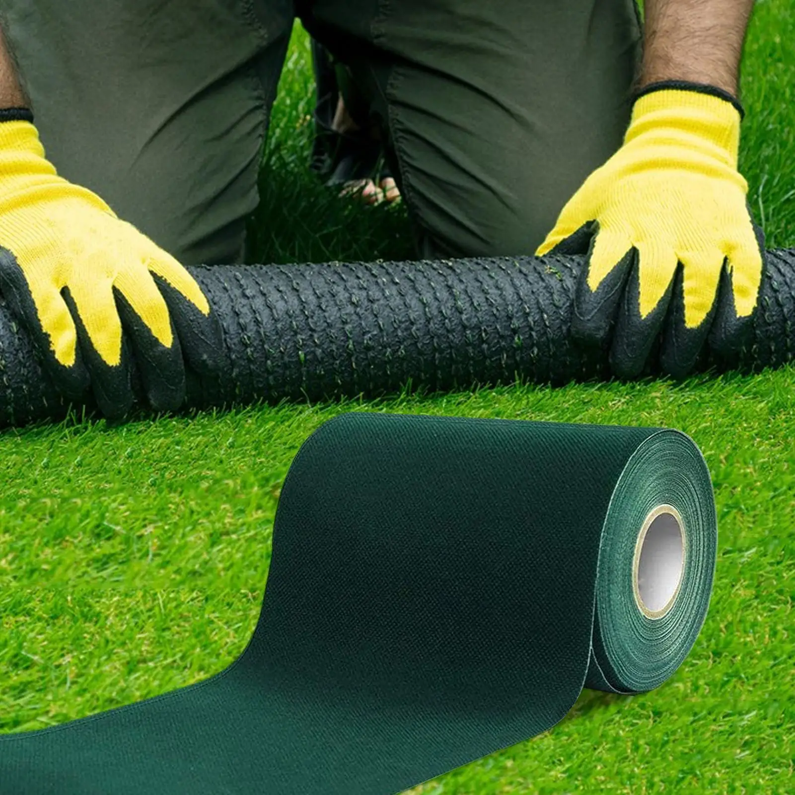 Ruban d'herbe artificielle ruban de gazon vert connexion adhésive fixe synthétique pour fixation extérieure tapis joint tapis de pelouse jardin