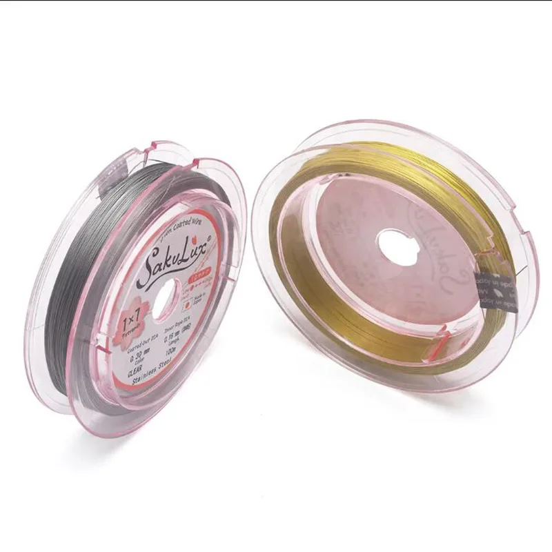 5M/roll 7-Strand Bead String Wire Nylon Coated Stainless Steel Wire for Necklace Bracelet Beading Craft Work 0.3/0.4mm