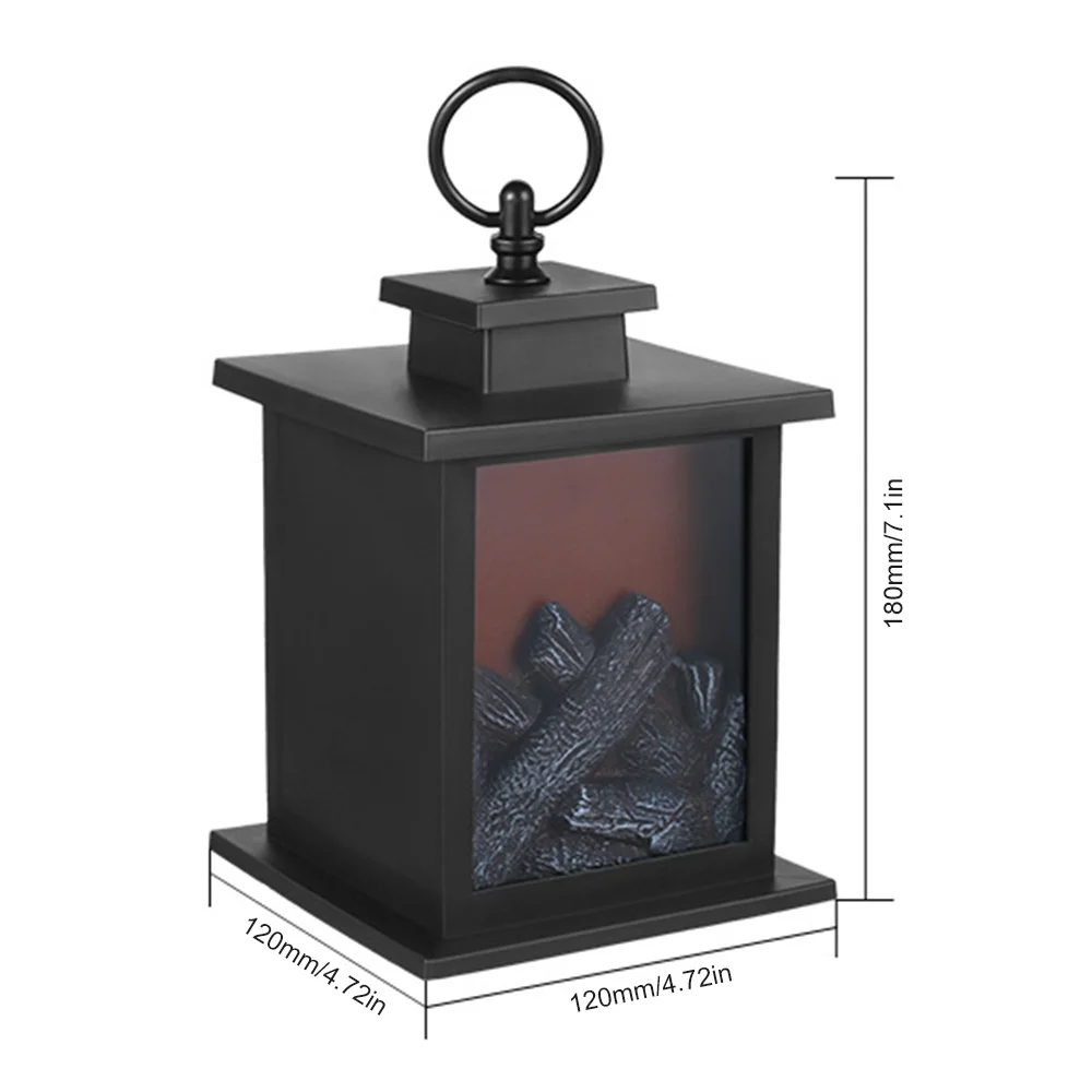 Christmas 3D Decorative Fake Fireplace Lantern Creative LED Flame Battery Night Light Room Decoration Birthday Present MYP-E