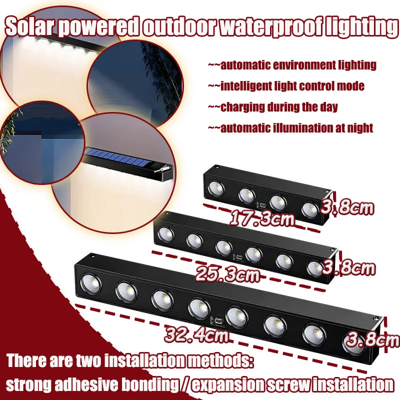 

New Solar Powered Outdoor Waterproof Sign Light Portable 4-10 Led Light Bright Atmosphere Home Villa Courtyard Wall Light 2025