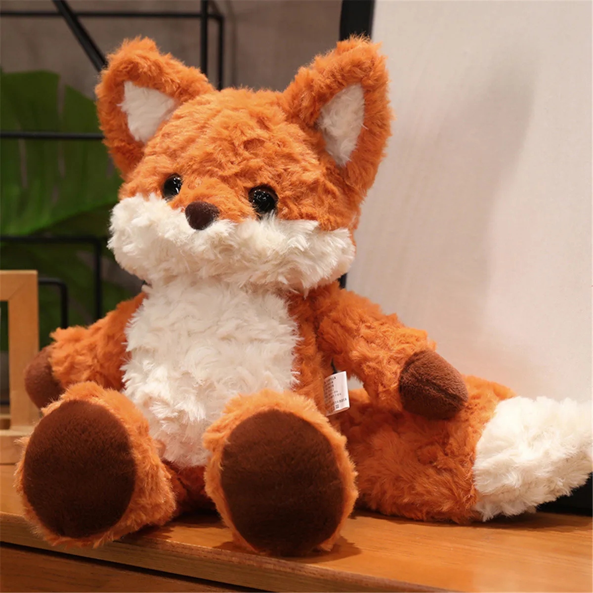 35/50CM  Cute Furry Huggable Long Tail Fox Doll Soft Stuffed Kawaii Fox Doll Pillow Home Decor Birthday Christmas Gift