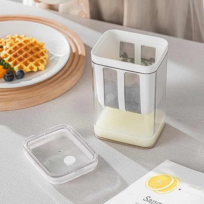Greek Yogurt Strainer, 1800ml Multi Yoghurt Maker Strainer with Fine Mesh Bag & Lid for Thick Greek Yogurt, Soybean Milk Retail