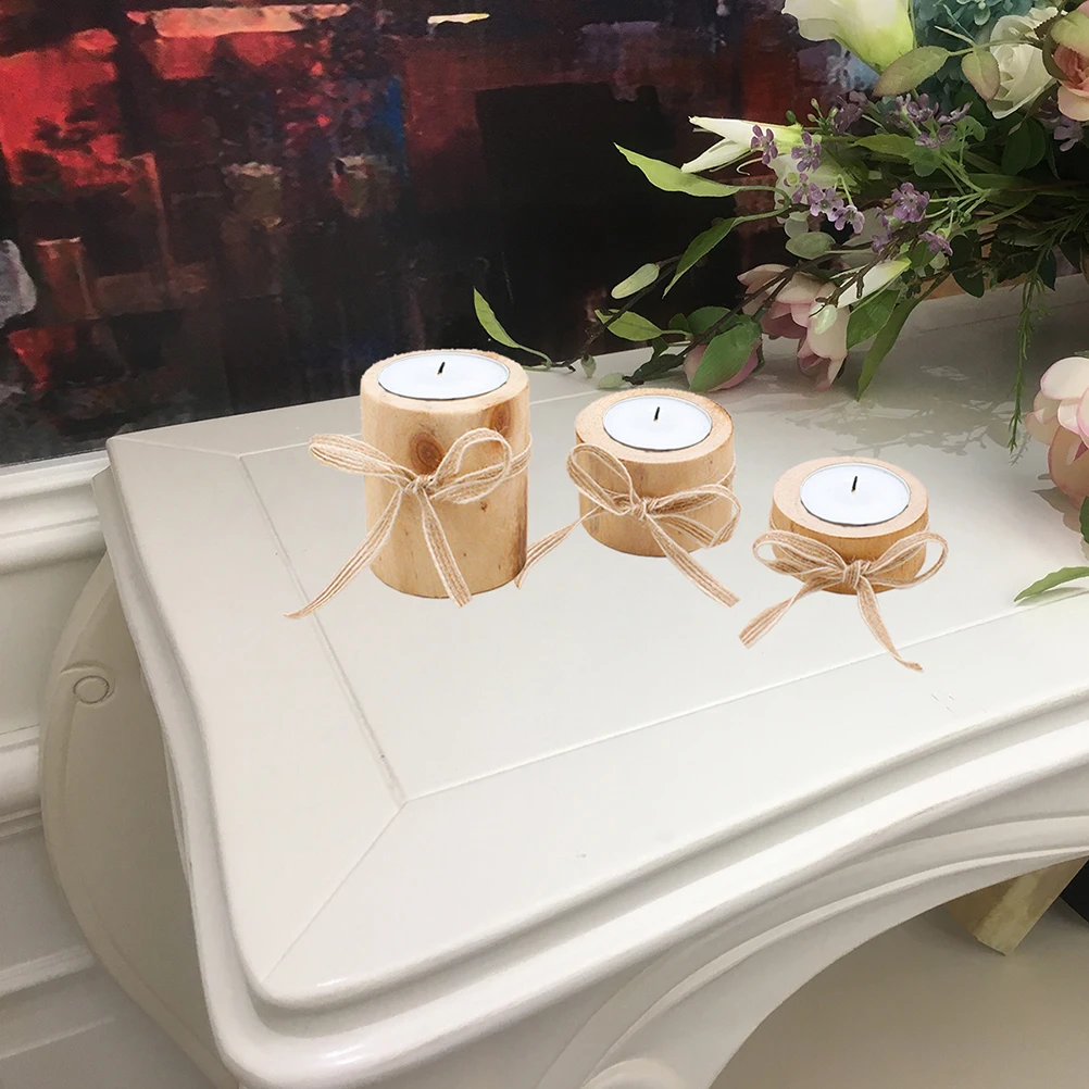 

3 pcs Cylinder Shaped Holders Holders Tall Candlesticks Vintage Decorative Pillar Stand Home Festival Wedding