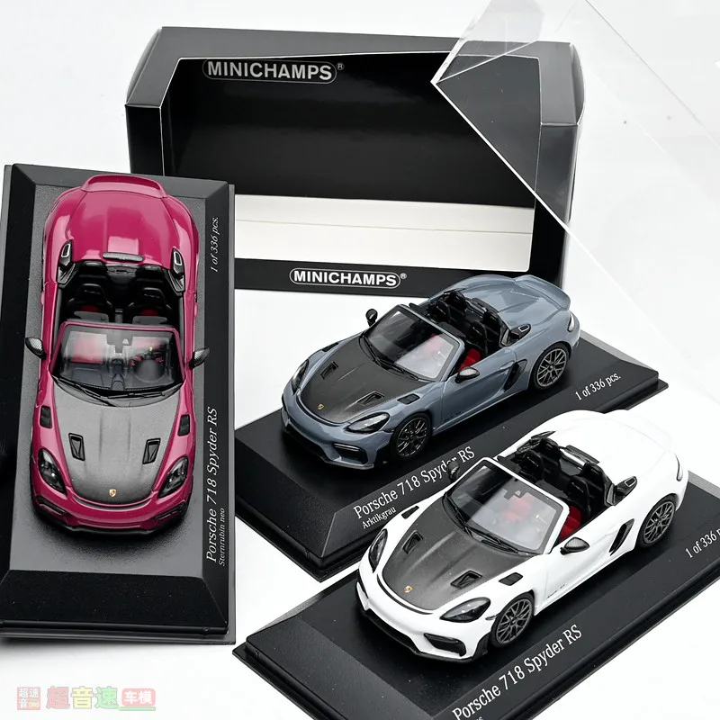 

minichamps1: 43 Alloy Porsche 718 Spyder RS replica car model collectible item, gift for boys, car toy