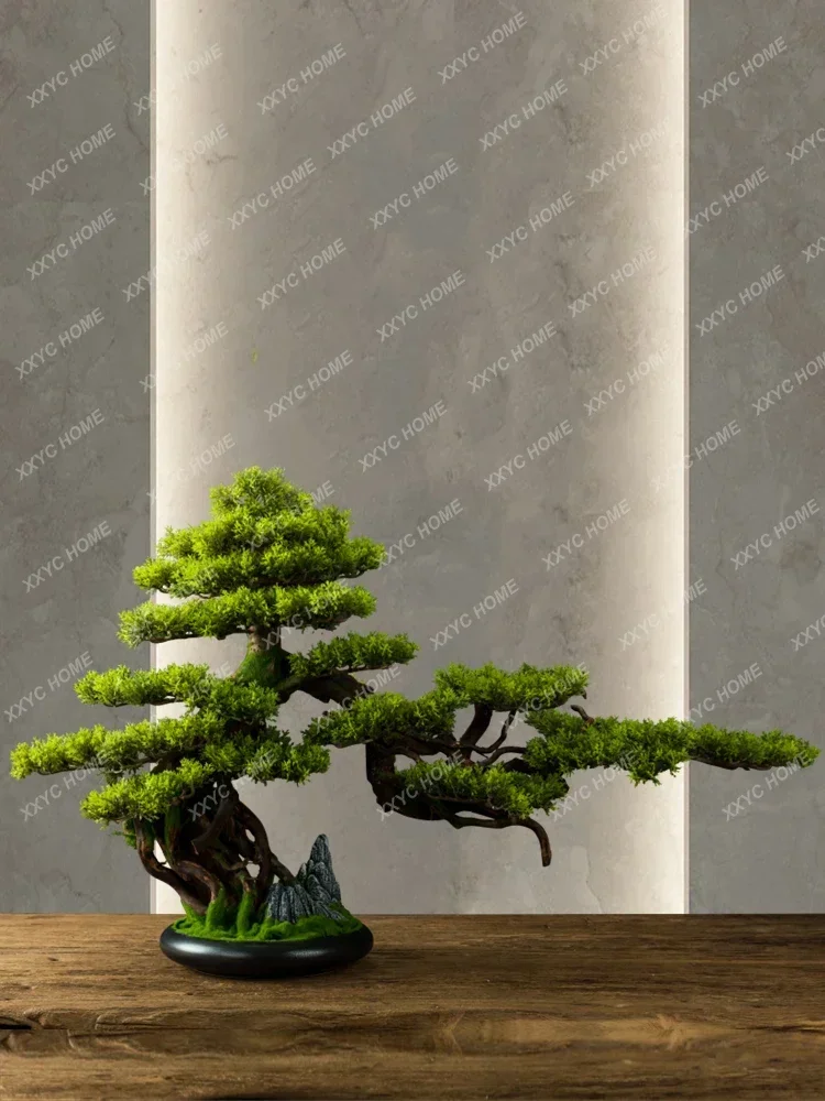 Yingke Pine Bonsai Green Plant Landscape Living Room Decoration Imitative Tree New Chinese Style Entrance