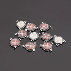5 piece/Religious Necklace Connector Gold Plated Christian Sacrament Pendant St. Benedict Cross Pendant DIY Jewelry Necklace